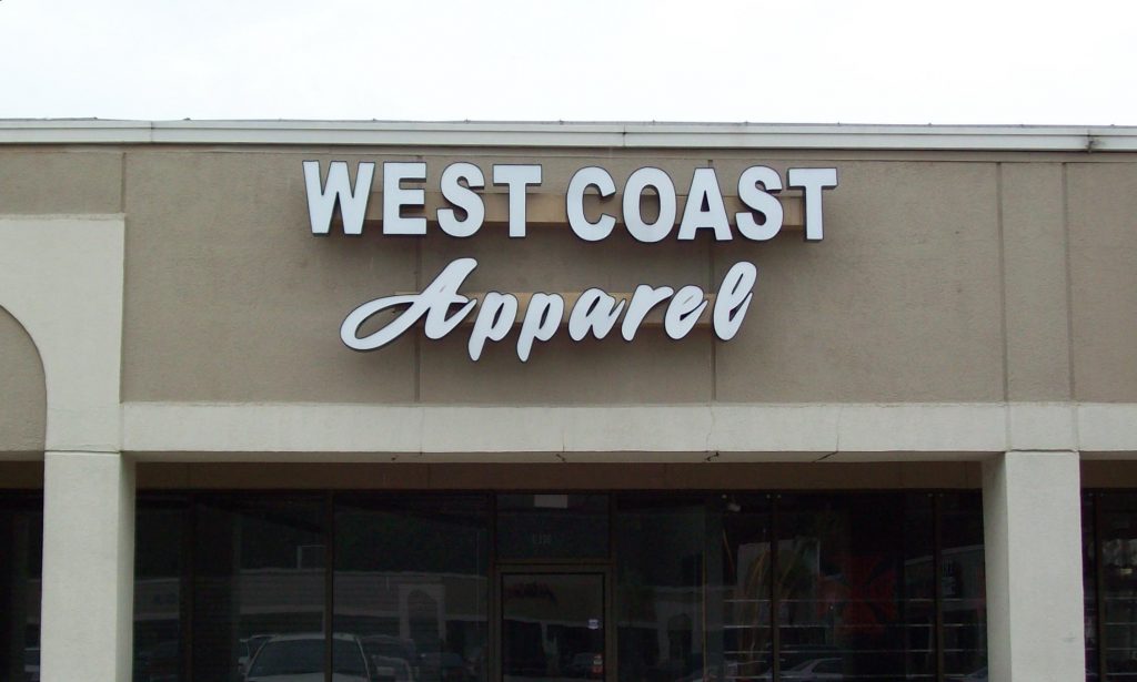 West Coast Apparel - Channel Letters